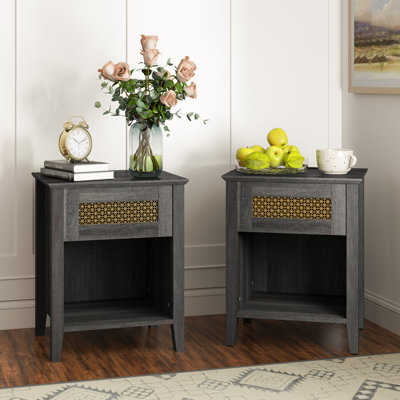1-Drawer End Table With Built-In Outlets (Set Of 2)