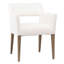 Booker White Cotton Upholstered Performance Fabric Dining Arm Chair