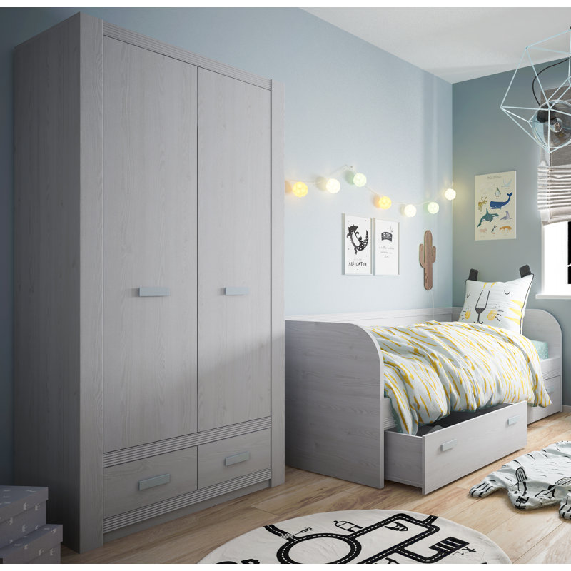Hanley 2 Door Wardrobe, White/Blue