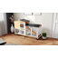 Rabbit Hutch Bunny Cage Outdoor 2-Tier with Wheels & Tray Brown