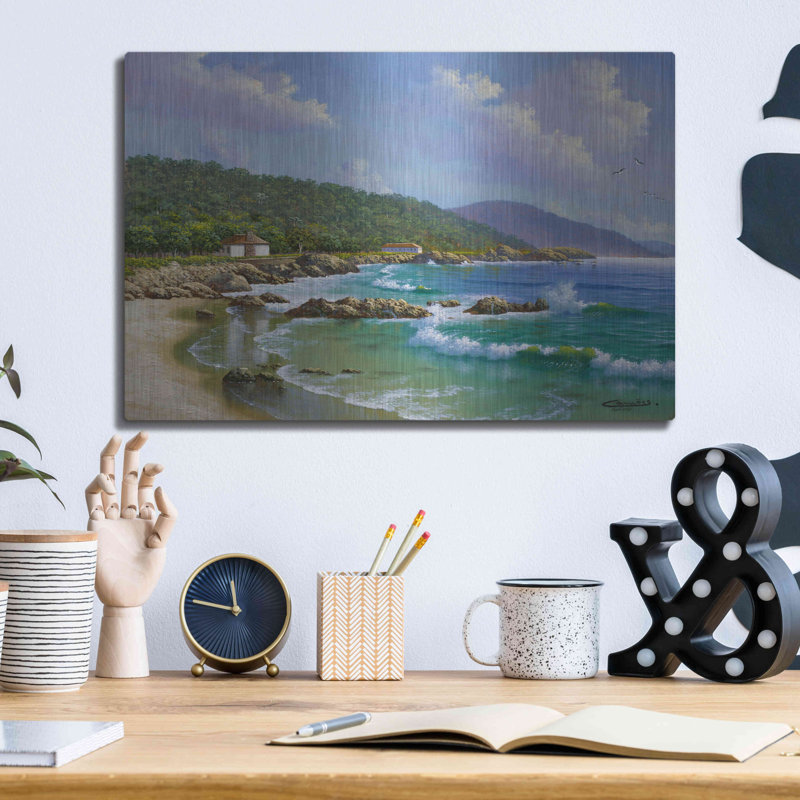 «Carmel, CA» par Eduardo Camoes, art mural en métal, H 12 po x l 16 po