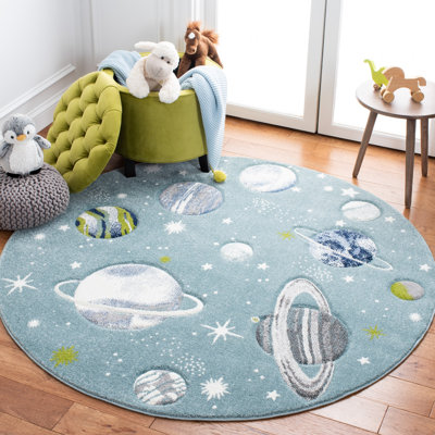 Higuera Teal/Ivory/Gray Area Rug