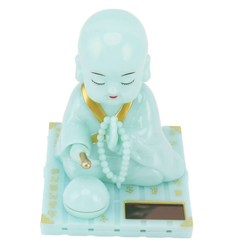 Petit moine, figurine de Bouddha chinois faisant un signe de tête solaire, tableau de bord de voiture, décorations pour la maison, moyen
