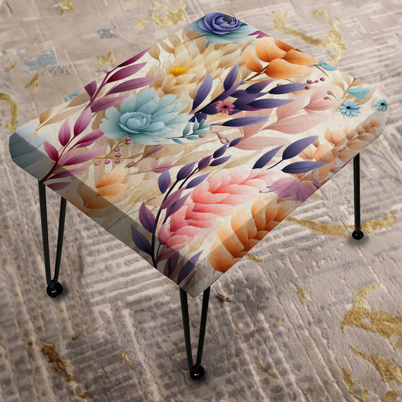 Repose-pieds pastel bohémien pastel à motif floral pastel