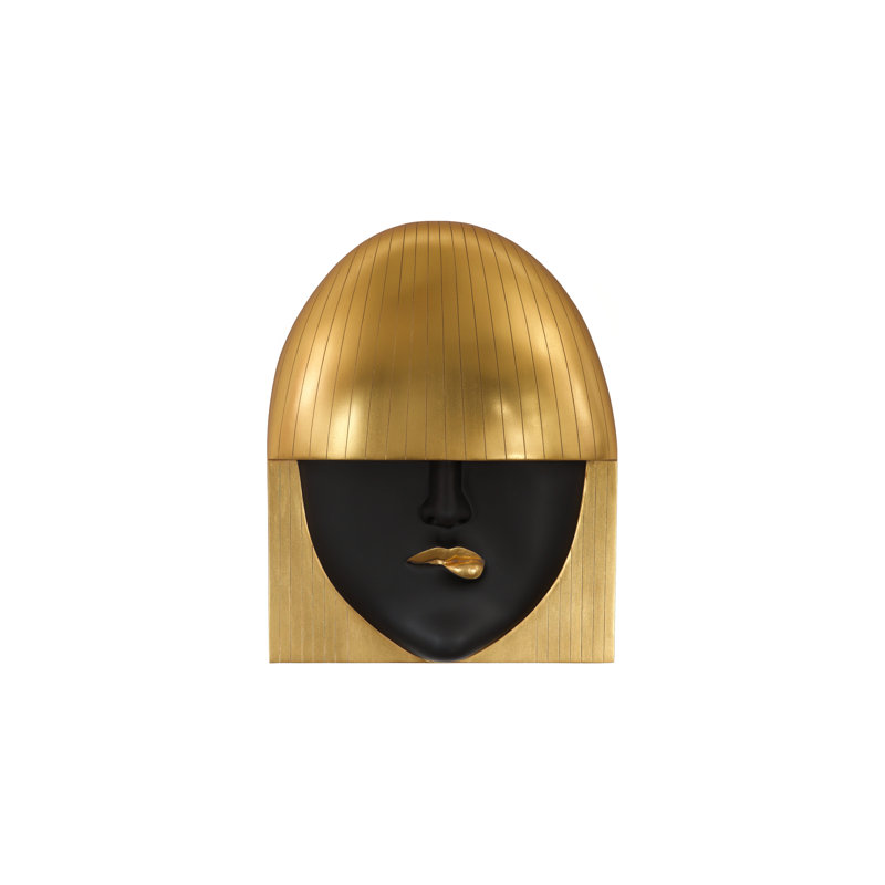 Décoration murale mode visages, Noir / feuille d'or