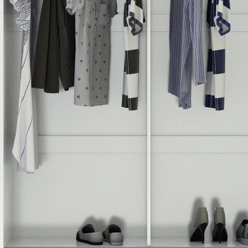 Marquitta 2 Door Sliding Wardrobe, White/Grey