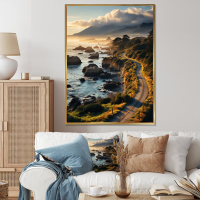 " USA Big Sur California Landscape I " Mixed Media and Color Photography Print