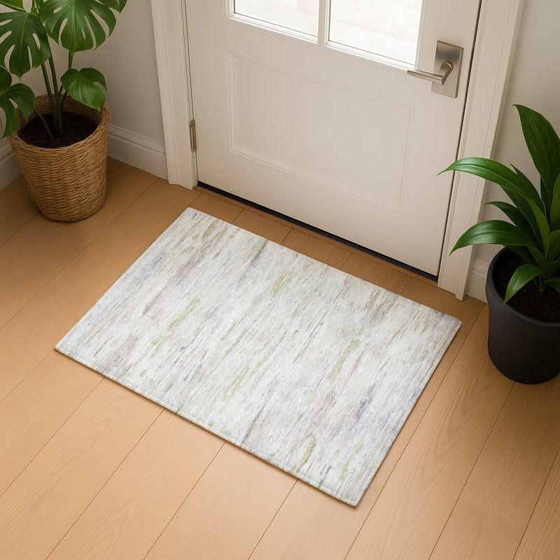 Premium Machine Washable Mundell Abstract Rug, Rectangle 1'8" x 2'6"