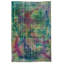 Tapis intérieur de laine vert/rose/bleu 5 pi 3 po x 8 pi 1 po one-of-kind à la main-noué la 1980 Overdyed