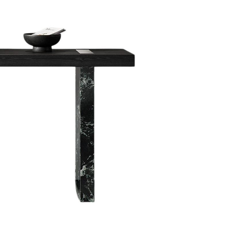 Table d'entrée moderne et luxueuse, H 33,46 po x l 39,37 po x P 15,75 po, Vert foncé