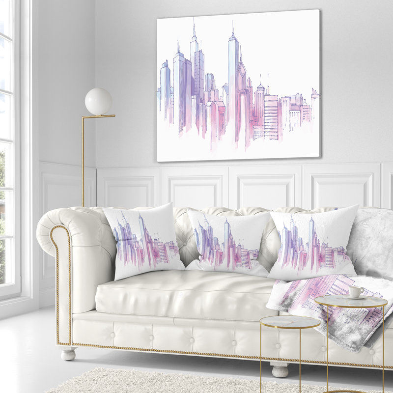 Peinture ville skyline oreiller Cityscape