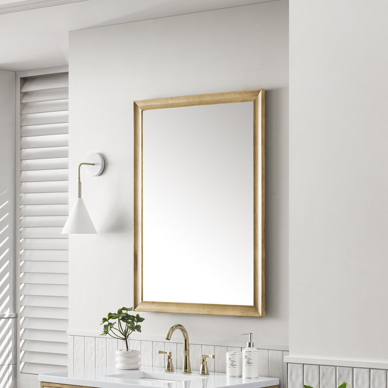 Glenbrooke Solid Wood Wall Mirror, Light Natural Oak, 40" x 30"