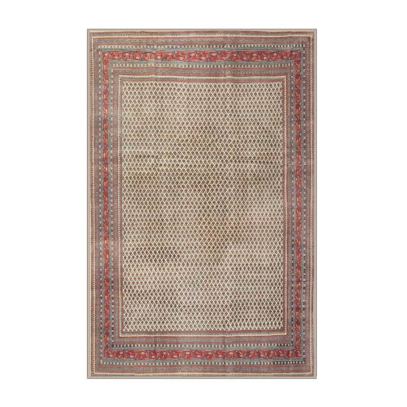 Tapis brun/noir/crème traditionnel, Rectangle 5 pi x 7 pi