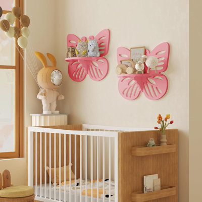 Tablettes murales flottantes à 2 niveaux Butterfly
