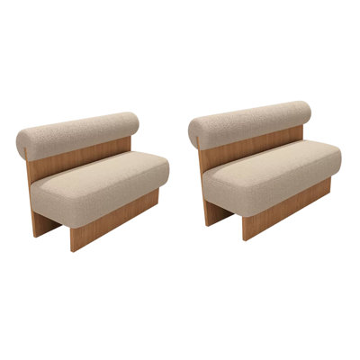 Banc rembourré en mélange de polyester Casual and Simple Cafe
