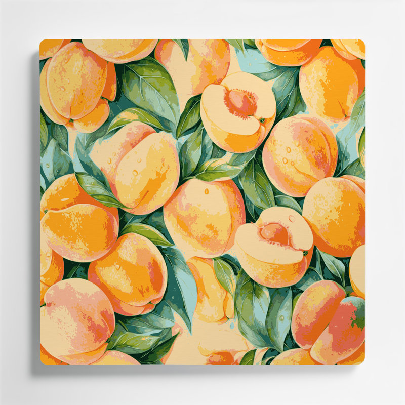 Fruit, abricot brun, art mural en métal, H 12 po x l 12 po
