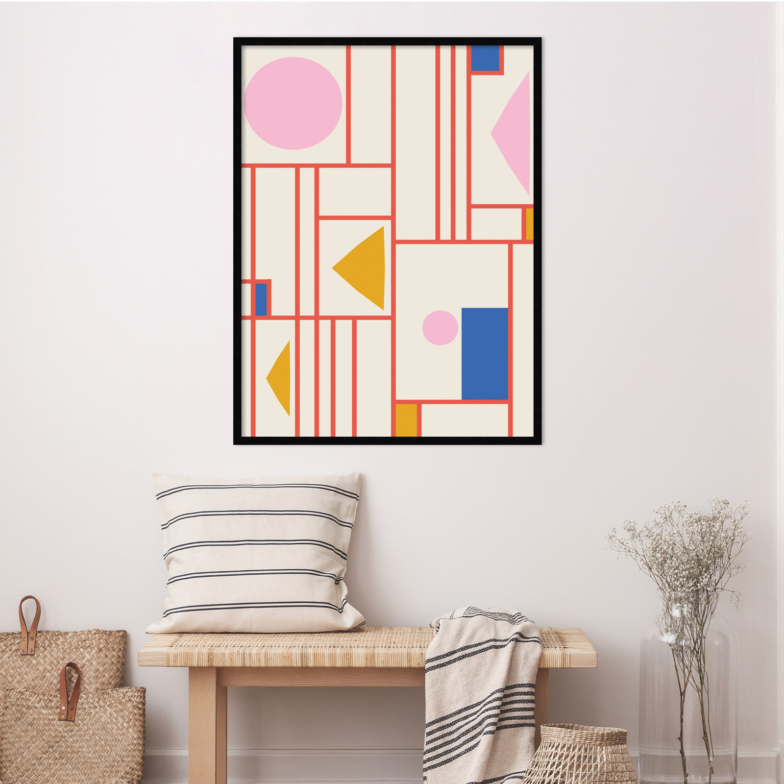Framed Shapes Print by Beth Vassalo, Black, 41" H x 31" W x 1" D