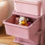 Unité de rangement pour commode à 3 niveaux avec tiroirs et coffre à jouets pour chambre d'enfant-978393577