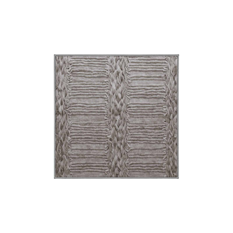 Tapis gris lavable à la machine, Carré 6 pi