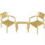 Été - Ensemble de chaises à une place en PP 2 pièces + table basse - Mobilier polyvalent d'intérieur / extérieur pour le salon, le balcon, la plage (sans chaises d'assemblage, table facile à installer) - Polypropylène, jaune-94687083