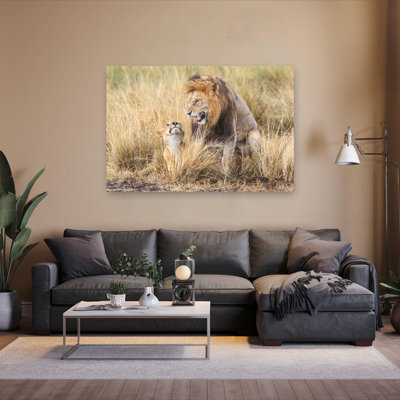 Art mural Lions Intense Moment