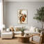 Toile murale aux formes abstraites tourbillonnantes en bronze et or-691447840