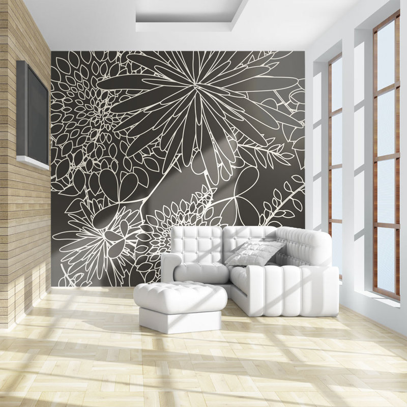 Panneau mural noir et blanc élégant, L 91 po x l 118,1 po