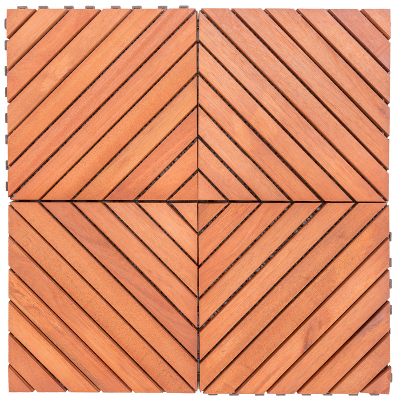 Ensemble de tuiles de terrasse en bois 11 po x 11 po
