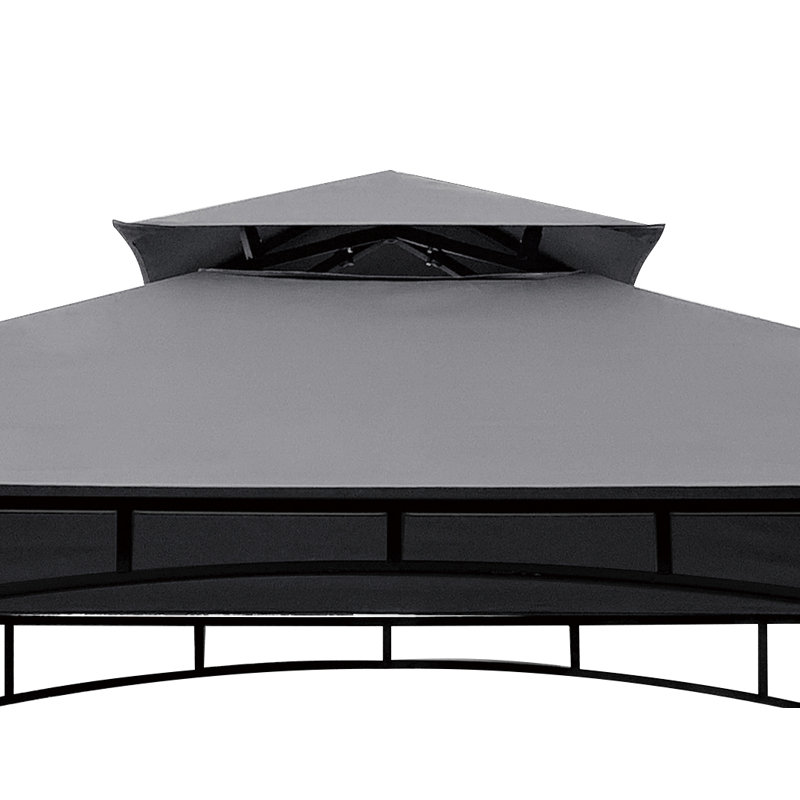 Gray Polyester Double Tiered Grill Gazebo Canopy Top