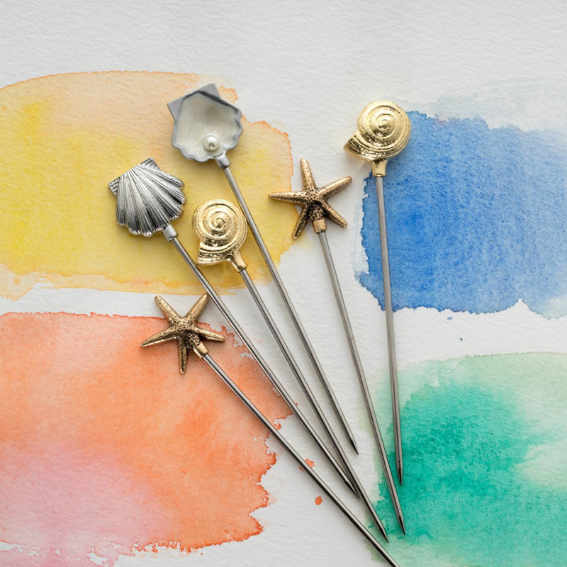 Shell 6 Piece Cocktail Pick Set