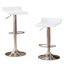 Ensemble de 2 tabourets réglables Contemporary Air Chrome avec siège blanc-295206035