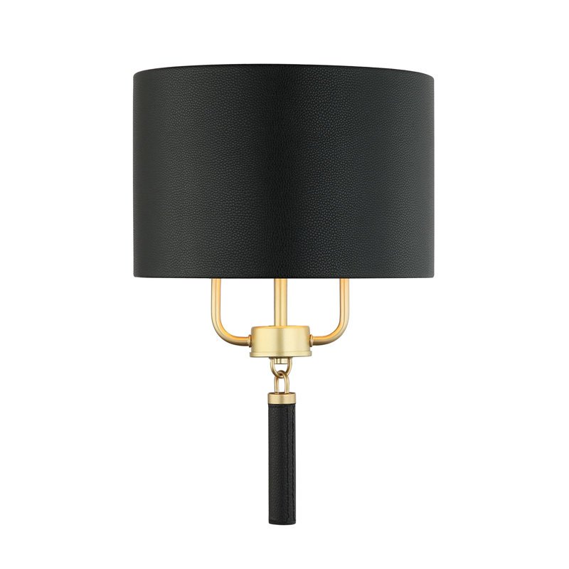 Secret Agent 2-Light Wall Sconce, Painted Gold, Black