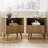 3-piece Bedroom Set, Queen Size Fluted Floating Bed & 2 Nightstands, No Headboard, No Box Spring Needed-9086633-9086629