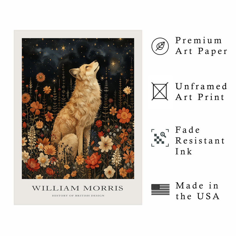 Animaux, animaux, William Morris, H 14 po x l 11 po