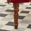 Banc capitonné à motifs floraux avec pieds en bois tourné, pouf rembourré, rouge bordeaux-764878024