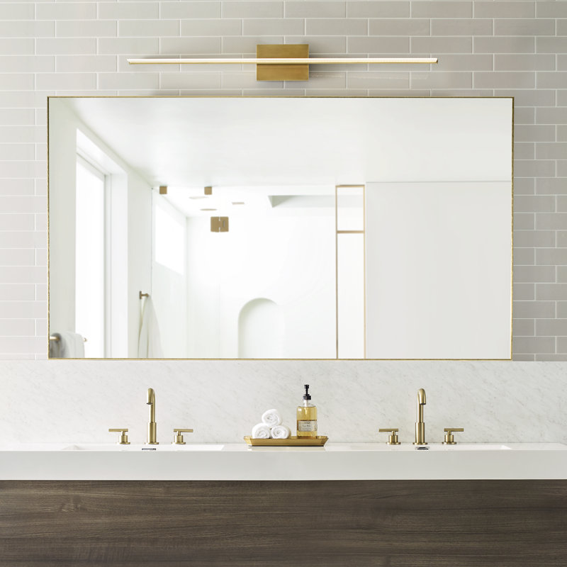 Span 1 - Light LED Bath Bar, 3000, Plated Brass
