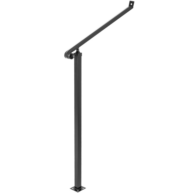 Powder-Coated Black Metal Handrail for Stairs and Deck