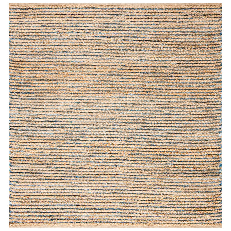 Chupp Hand Woven Jute, Denim Solid Color Rug, Square 6'