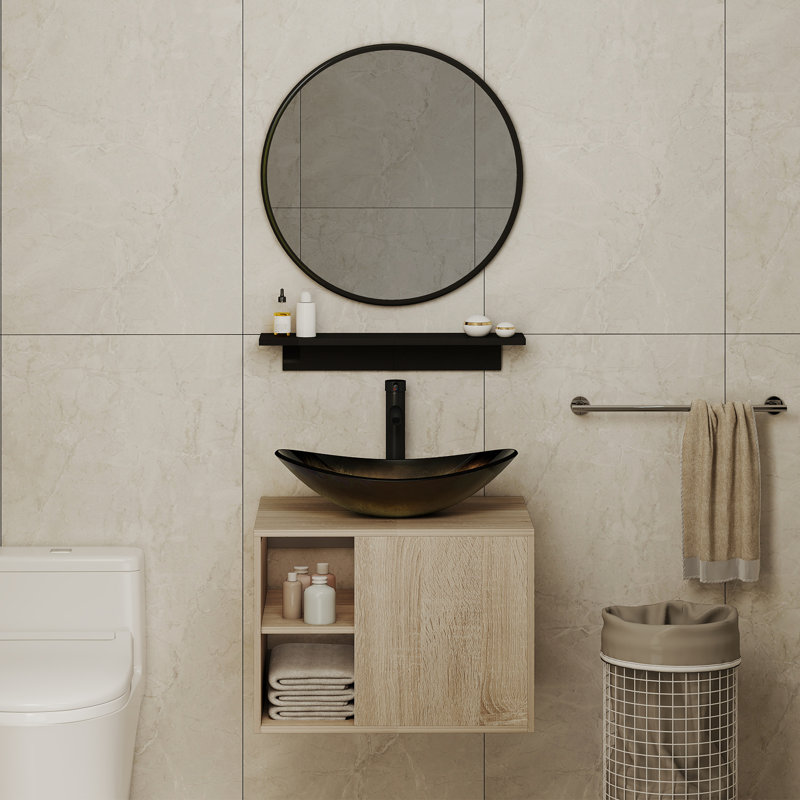 Alvin Bathroom Vanity With Glass Sink