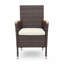 Chaise de patio 4 pièces en rotin brun toutes saisons