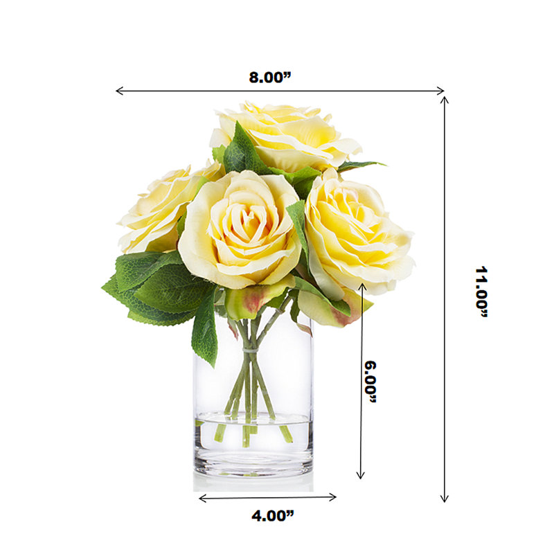 Roses Arrangement in Vase, Peach