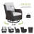 Patio Swivel Wicker Outdoor Rocking Chairs with Side Table-1206251499