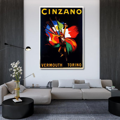 Red Barrel Studio® Vintage Apple Collection Gallery Wrapped Canvas Art: cappiello_cinzano_vermouth_torino