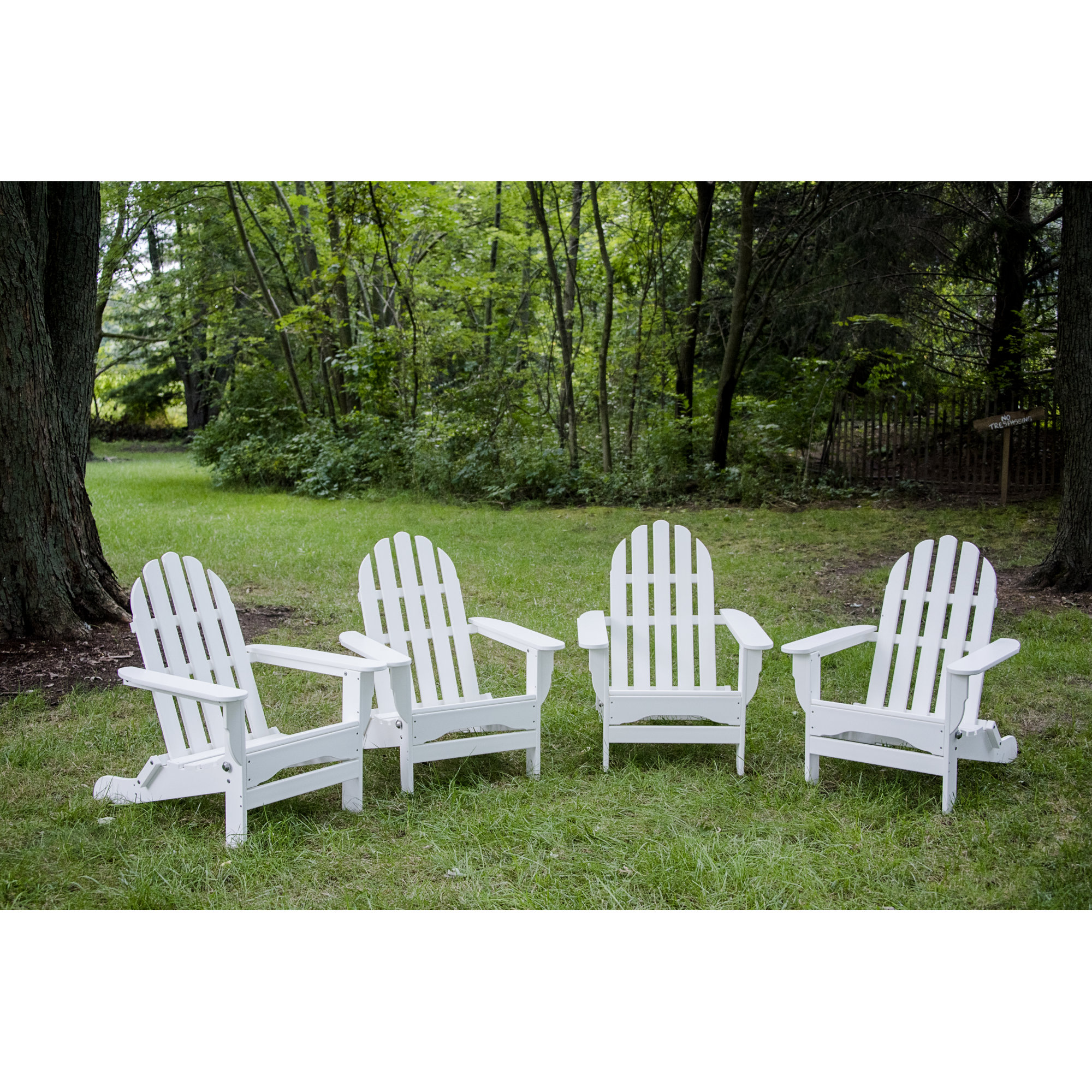 Leighton Foldable Outdoor Adirondack Set, White