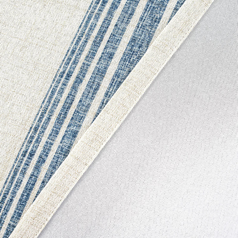 Akhill Striped Linen Tailored 52'' W Window Valance in, 52" W x 18" L, Navy