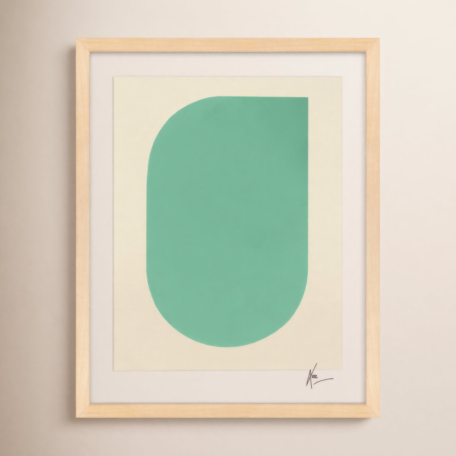 Keyhole "Keyhole 5" Painting by Lee Lessem, Maple Framed, 25" H x 20" W x 1.25" D