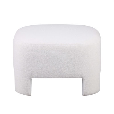 White Sherpa Sofa Ottoman