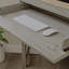 Bureau d'ordinateur de coin, finition brune