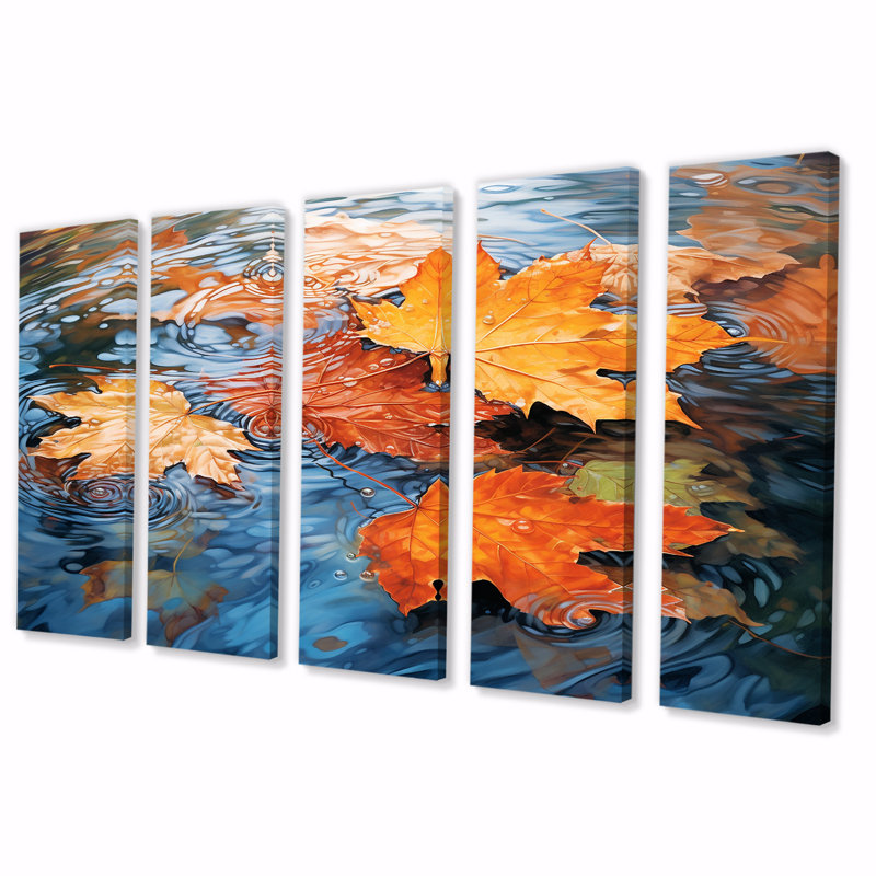 Carwile - Ensemble d'art mural 5 feuilles, H 28 po x l 60 po