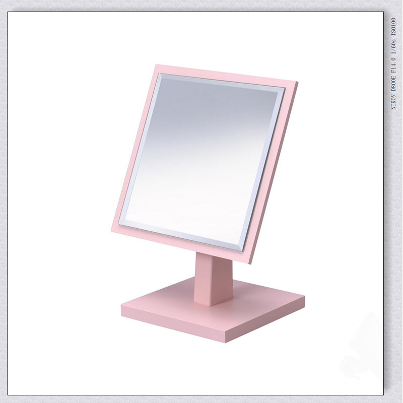 Charmant miroir de maquillage en polyrésine et en bois de 9,5 pouces de hauteur avec piédestal stable pour des reflets clairs